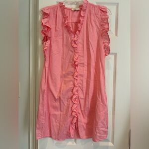 Ruffled Coral Sleeveless Dress